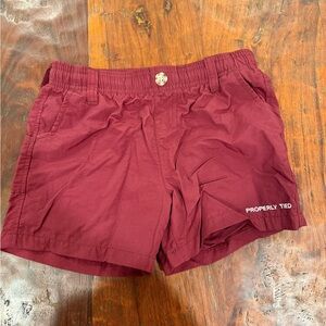 Properly Tied Kids Burgundy Shorts